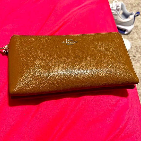 Coach Handbags - Coach Saddle brown double zip wallet wristlet used once
